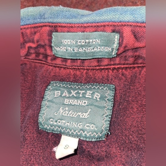 Vintage Baxter Brand 100% Cotton Men's Long Sleeved Shirt Size Small - Picture 4 of 8